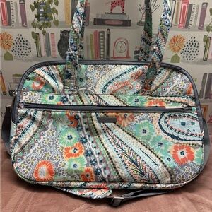 Vera Bradley Citrus Paisley Lay Flat Travel Bag